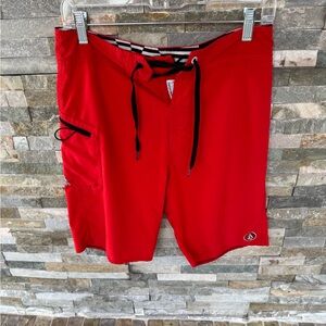 Volcom Red Board Shorts Quick-Dry Swimwear